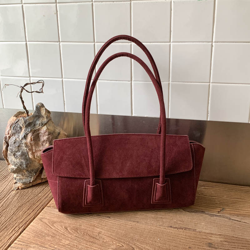 Luxury Bags Blue - Vintage Suede Shoulder Bag Korean Fashion