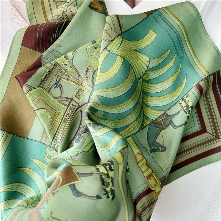 Luxury Bags Design - 65CM Green Silk Scarf Luxury Designers