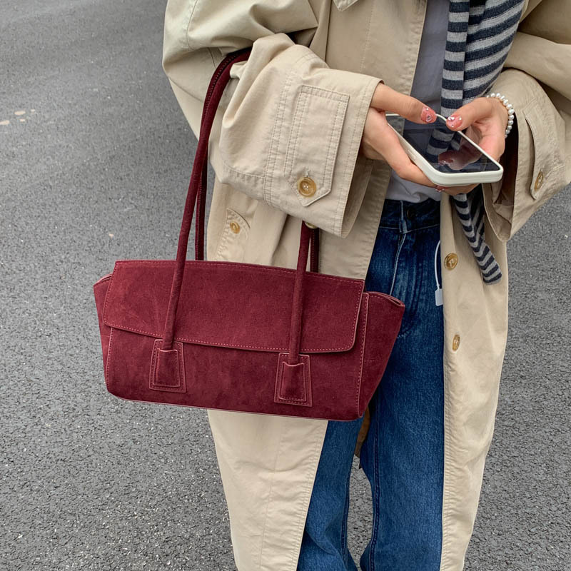 Vintage Suede Shoulder Bag Kor - đánh giá và giá Luxury Bags Blue