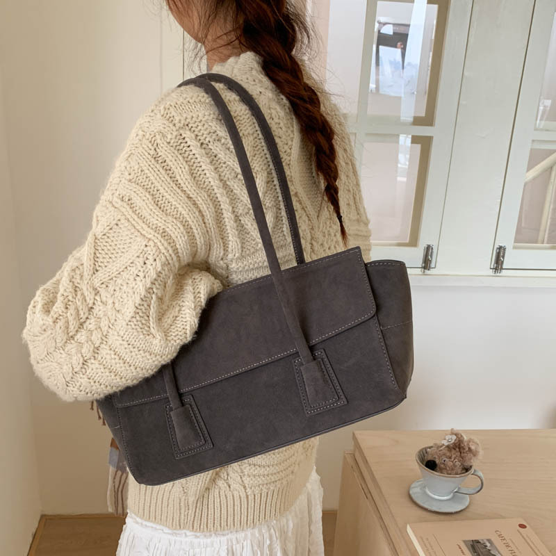 Vintage Suede Shoulder Bag Kor - đánh giá và giá Luxury Bags Blue