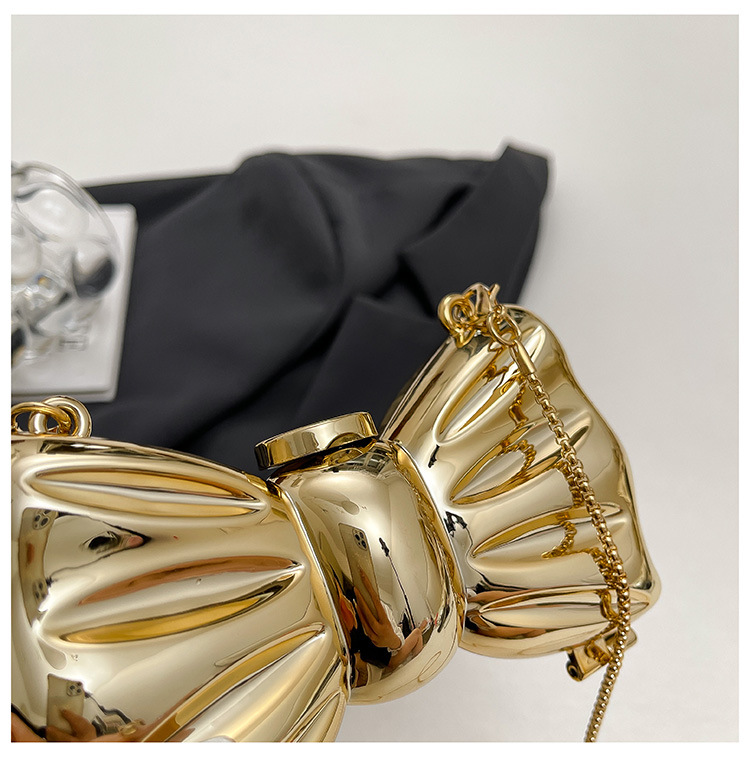 Glossy Gold Metal Bow Shaped M - đánh giá và giá Mini Bag Evening Clutch