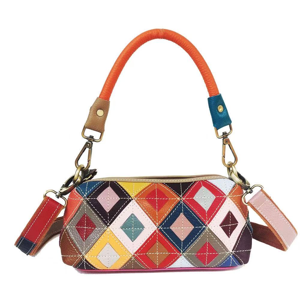 New leather checkered patchwor - đánh giá và giá Luxury Bags Blue