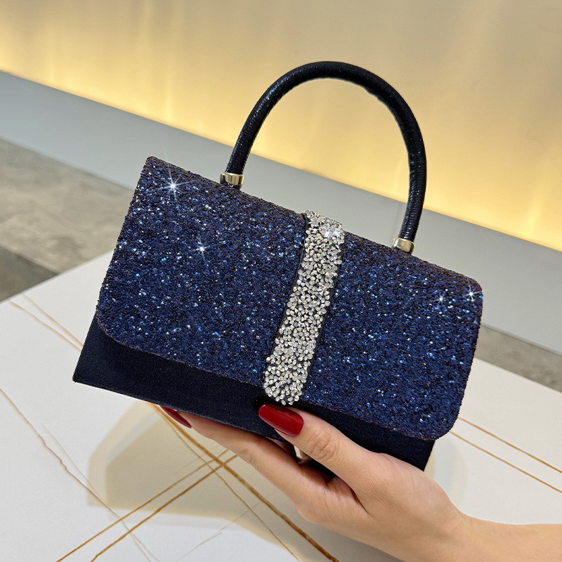 Luxurious Shiny Evening Bag, V - đánh giá và giá Luxury Bags Blue